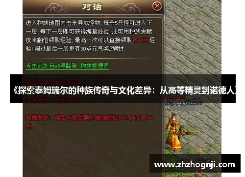 《探索泰姆瑞尔的种族传奇与文化差异：从高等精灵到诺德人》